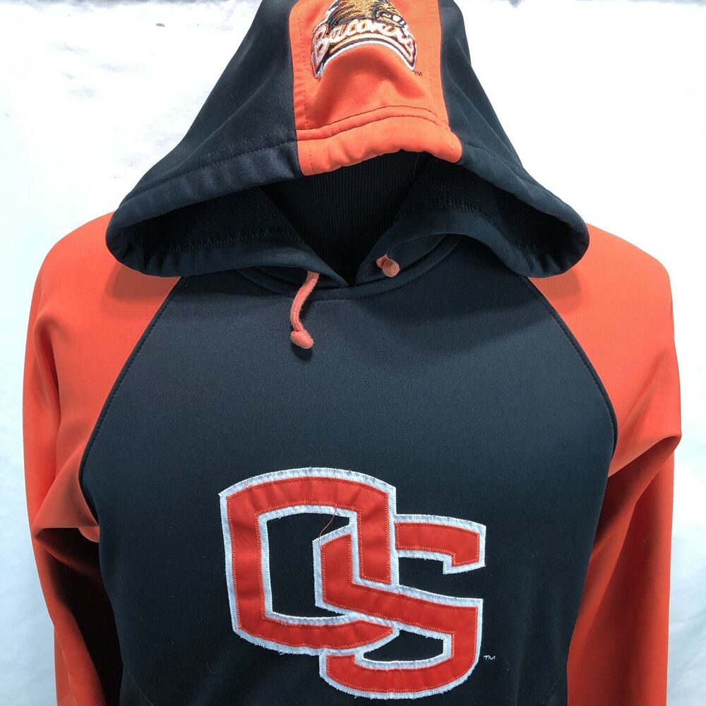 Columbia Oregon State Beavers Hoodie Black Orange Pouch Pocket Small D13